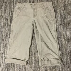 The North Face Womens Size 10 Chino Pants Tan Khaki‎ Pockets Roll Tab Hem Hike